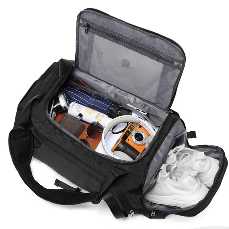 Черный дорожная сумка для путешествий, спорт вещевой мешок для тренажерного зала