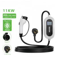 Chargeur EV portable réglable 32A Type 1, câble de charge EVSE intelligent de niveau 2 16A, contrôle par application, 110V-240V, IP66, CE, FCC, Type 1 EVSE