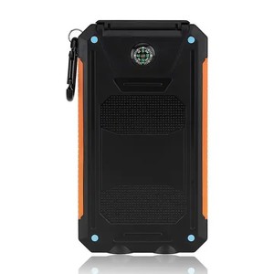 Ngân hàng điện không thấm nước với bảng điều khiển năng lượng mặt trời và hai đèn LED và Carabiner - Product Image 4