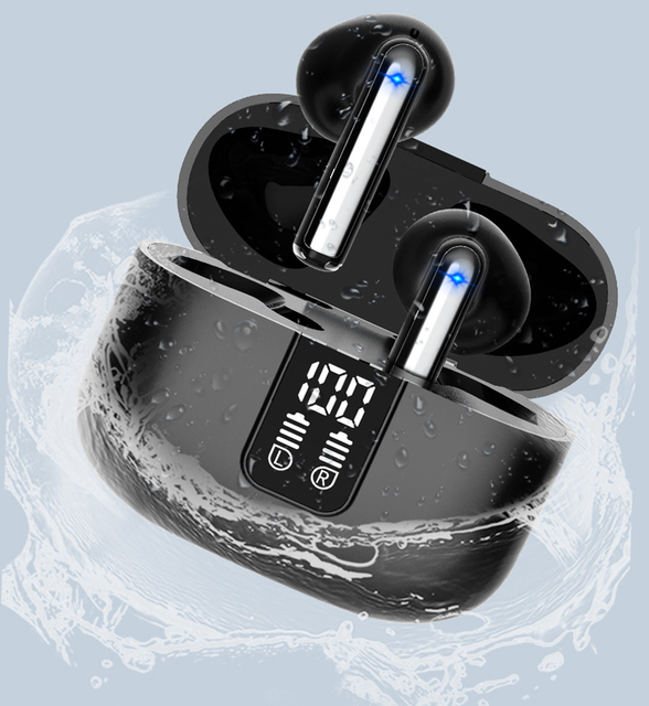 CASUN Mini TWS Earbuds Good Quality BT 5.3 In-Ear Headphones with LED Display Stereo ENC Cancelling Wireless and Good Quality