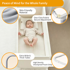 Sponda <span class=keywords><strong>Letto</strong></span> Multifunzione Portatile Regolabile per Neonati, Box per Bambini, <span class=keywords><strong>Barriera</strong></span> di Sicurezza Convertibile - Product Image 2
