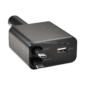 Cargador de coche con puerto <span class=keywords><strong>USB</strong></span> Dual clásico, Cable de 1,2 M, adaptador de encendedor de cigarrillos, cargador rápido para teléfono móvil, voltaje DC12/24V 12-24V - Product Image 1