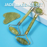 Vente en gros de rouleaux de jade naturel pour le visage et de sets de massage Gua Sha pour la beauté du visage