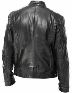 Veste de moto en cuir véritable unisexe, de haute qualité, imperméable pour hommes - Product Image 2