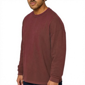 <b>Men's</b> Plus Size Solid <b>Burgundy</b> Round-Neck T-<b>Shirt</b> Custom OEM High Quality - Product Image 1