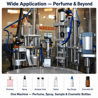 Máquina de Llenado y Tapado de Botellas de Perfume de Alta Precisión, Línea de Producción Automática de Sellado de Fragancias de Lujo