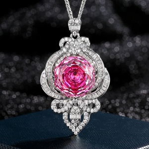 Delicate Jewelry Elegant Eco-friendly <b>Copper</b> Pink Dragon Fruit Cubic Zirconia Beautiful Pendant Necklace for Girls Gift Giving - Product Image 3