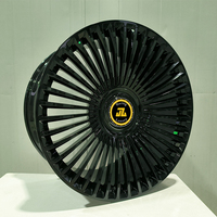 Jiangzao 5X108 Llantas de Aleación Forjadas de 17 Pulgadas, 5 Orificios, Diseño de Malla Negra, Prueba de Impacto, Nuevas, 4 Piezas