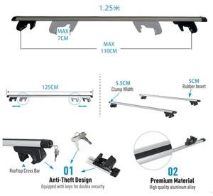 Barres transversales polyvalentes noires et argentées Fixation indispensable pour le rail de toit et les bagages Accessoires de vélo polyvalents - Product Image 4