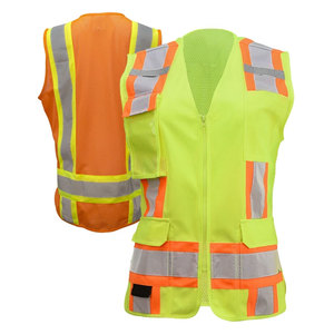 بسعر المصنع سترة أمنية عالية الوضوح رخيصة محبوك الصيف سترة السلامة مع سحاب عاكس بالجملة - Product Image 4