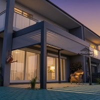 Pergola motorisée en aluminium à toit rétractable, auvent bioclimatique, revêtement PVC, résistant aux intempéries, abri de jardin 4x4