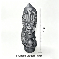 Vente en gros de tours de shungite en cristal naturel sculpté, motif dragon chinois, pour la décoration et la guérison à domicile
