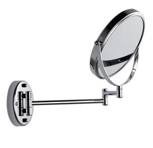 Cermin lipat gantung dinding Hotel kamar mandi, cermin kosmetik dua sisi tidak berlubang