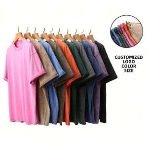 T-shirt Homme Oversize 100% Coton Lourd Rétro OEM 2026, Impression DTG, Logo, Effet Délavé Acide, Vintage, Personnalisé - Product Image 1