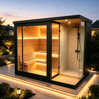 Chauffe-sauna extérieur en bois pour spas et bains extérieurs, sauna carré à vapeur humide pour la relaxation