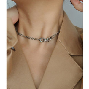 Collar de <span class=keywords><strong>cadena</strong></span> de moda personalizado chapado en oro de acero inoxidable no deslustrado al por mayor para mujer - Product Image 4