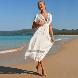 Kaftan elbise yaz cover up plaj elbise el yapımı lüks abaya dubai kimono