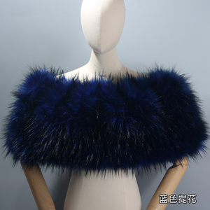 Châle de luxe pour femme en fausse fourrure blanche, cape élégante en fausse fourrure de renard pour mariée - Product Image 5