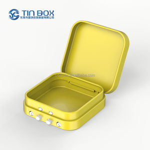 Customized Color Tin Gold Cigarette Box Cr Lock Roll Tin Box 3 Pack King Size Cones Packaging Child Proof Tin Case