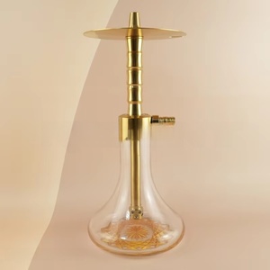 Offre Spéciale – Chicha en Acier Inoxydable de Haute Qualité 36 cm Dorée/Argentée – Ensemble Narguilé pour Bar Lounge avec Logo – Hauteur 36 cm - Product Image 2