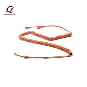 Cores Spring Spiral Coiled Cable industrial spring cord spiral ethernet cable