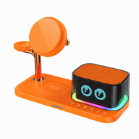 Chargeur sans fil intelligent AI 5 en 1, station de charge magnétique 25W avec haut-parleur Bluetooth, écran TFT, lumière RGB