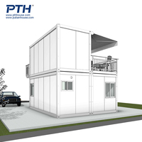 Maison de bureau modulaire préfabriquée industrielle PTH en conteneur de 20 pieds, kit de maison préfabriquée à montage rapide