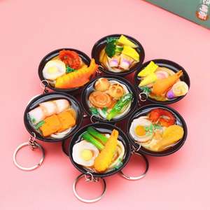 Porte-clés de <span class=keywords><strong>cuisine</strong></span> 3D en PVC, motif sushis et saumon, breloques pour sac, pendentif décoratif, petit cadeau, simulation alimentaire japonaise, porte-clés - Product Image 3