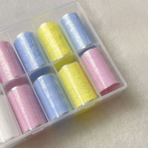 Lámina de Transferencia para Uñas con Diseño de Encaje <span class=keywords><strong>Color</strong></span> Macaron, 10 Rollos, Papel para Arte de Uñas con Patrón Floral, para Decoración de Manicura DIY y Suministros de Salón - Product Image 2