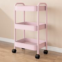 Chariot de rangement mobile en métal à plusieurs niveaux, chariot portable pour la cuisine/la salle de bain/la chambre/le maquillage
