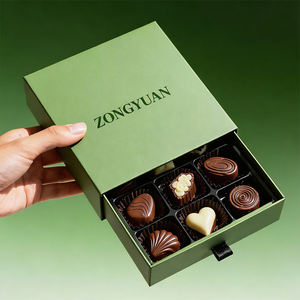 カスタムデザイン柄印刷チョコレート包装引き出し式ボックス、高級ギフト、小売デザート、スイーツ、結婚記念日用 - Product Image 1