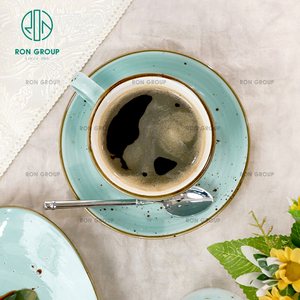 Gran oferta, taza de café de té capuchino de 3,6/6,5 pulgadas de cerámica de melamina azul cielo con asa para café, restaurante, Hotel, uso comercial - Product Image 2