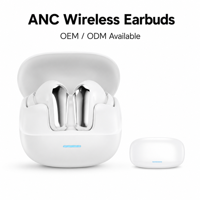 Factory Wholesale ANC Noise Cancelling Wireless Earbuds  6.0 In-Ear TWS Earphones with 300mAh Case