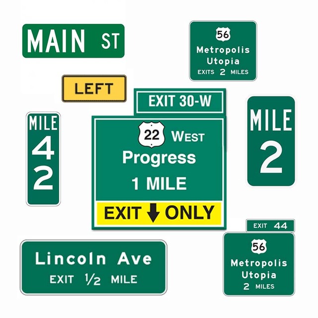 Heavy-Duty Reflective Aluminum Steel Road Traffic Signs Safety Roadway Caution Custom Directional Arrow Personalized Use