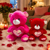 Ours en peluche rouge super doux, cadeau anti-stress pour la fête des mères, anniversaire, Saint-Valentin