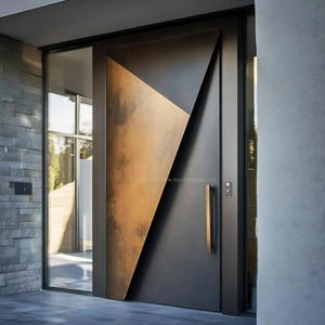 ประตูทางเข้าหลักสไตล์อเมริกันร่วมสมัย ทำจากอลูมิเนียมอัลลอย พร้อมระบบล็อคอัจฉริยะ ใช้วัสดุเหล็กและไม้ - Product Image 6