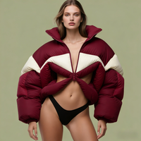 Doudoune Courte Personnalisée 800FP pour Femme, Veste Hiver Matelassée Softshell de Luxe, Manteau de Qualité Supérieure pour Activités de Plein Air
