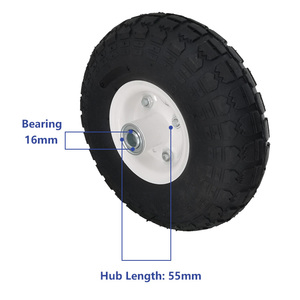 Roue pneumatique 4.10/3.50-4 "avec wagons à moyeu blancs, pneu de remplacement pour chariots de remorque, chariots de jardin - Product Image 3