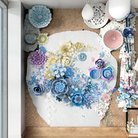 Set de Bloques de Construcción DIY de Ramo de Flores Luna Azul, Plástico ABS, 934 Piezas, Decoración Creativa para Oficina y Hogar, Regalo de Inauguración de Casa