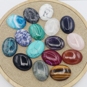Cabochons en pierres précieuses naturelles 30*40MM, perles en pierre synthétique naturelle, cabochons en aventurine verte pour boucles d'oreilles, colliers et bracelets - Product Image 2