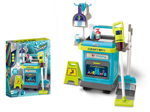 <span class=keywords><strong>Chariot</strong></span> de <span class=keywords><strong>jouet</strong></span> d'aspirateur de maison de jeu en plastique familial avec costume de <span class=keywords><strong>balai</strong></span> pour jouets de nettoyage et d'entretien ménager - Product Image 2