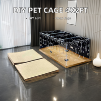 4x2ft grand bricolage extensible acrylique Cage respirant cochon d'inde Loft Habitat bouton empilable fer matières plastiques pour animaux de compagnie