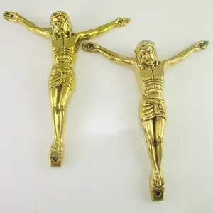 4.6 אינץ עתיק זהב בנדיקטוס הקדוש ישו קורפוס צלב עם צלחת לקיר צלב