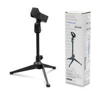 Support de microphone portable pliable avec pince pour micro, idéal pour salles de conférence et écoles