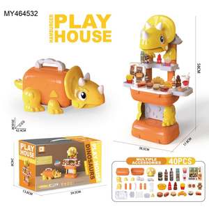 Boîte de rangement interactive pour dinosaures d'intérieur, vente chaude 2026, jouets d'imitation pour enfants, jeux de rôle préscolaires, cuisine en plastique, <span class=keywords><strong>maison</strong></span> de jeu, dinosaure - Product Image 6