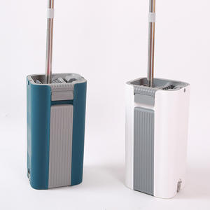 Nettoyeur de sol en microfibre à pression automatique One-Push Magic Flat Mop avec seau en acier pliable - Product Image 4