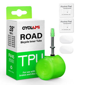 Chambre à air intérieure pour vélo de route CYCLAMI 38g en TPU, 700C X 18/23/25/28/30/32mm, valve métallique 45/60/80mm - Product Image 2