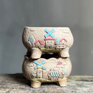 <span class=keywords><strong>Pot</strong></span> <span class=keywords><strong>de</strong></span> fleurs en céramique style pastoral Msh, petit <span class=keywords><strong>pot</strong></span> à succulentes en forme <span class=keywords><strong>de</strong></span> <span class=keywords><strong>moulin</strong></span> à <span class=keywords><strong>vent</strong></span>, directement <span class=keywords><strong>de</strong></span> l'usine - Product Image 2
