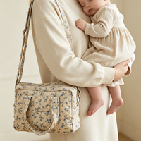 Sac de voyage matelassé en polyester style coréen grande capacité multifonctionnel avec bandoulière et attaches pour poussette, idéal pour la crèche