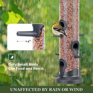 Mangeoire à oiseaux en acier résistant aux intempéries en plastique dur de qualité supérieure avec 6 ports d'alimentation Métal antirouille résistant à la mastication - Product Image 4